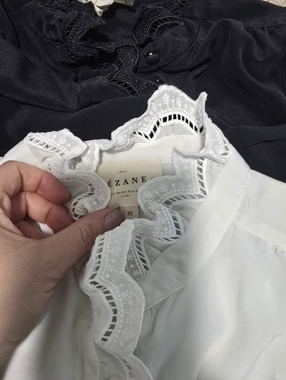 Set Of 2 Sezan Chlo Ruffle Black And Ivory Size 32 Or 00 - Picture 8 of 9